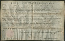 JOHN QUINCY ADAMS - LAND GRANT SIGNED 04/02/1825 CO-SIGNED BY: GEORGE GRAHAM