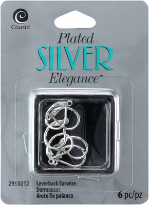 3er Pack Cousin plattiert Silber Eleganz Metall Fundstücke-Hebel Ohrringe 6/Pkg A50026M
