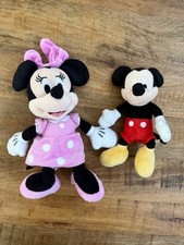 Disney Minnie Mouse 11 " Plush Beanbag Doll Mickey 7" Stuffed Toy Set Pair Lot