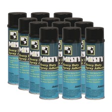 Misty 1002035 12 oz Dries Clear Heavy-Duty Adhesive Spray (12/CT) New