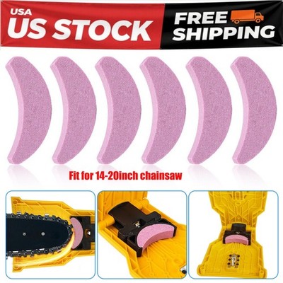 6PCS Chainsaw Sharpening Stones   Fits 14 20in Bars, Fast Chain Tooth Grinding