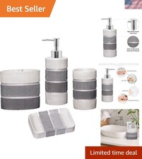 4pc Modern Line Modern Bathroom Accessories Set Modern Soap Dispenser, Tumble...