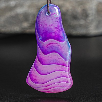 Purple Agate SummerHealing Crystal Aurora Irregular Gemstone Pendant 40-50MM