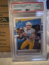 Panini 2020 Donruss Rated Rookie Justin Herbert Chargers #303 PSA 10