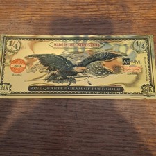 American Eagle 2016 24K Aurum Gold Note 1/4 gram SJ41648 Made in US AU Rum 7309.32 per troy oz