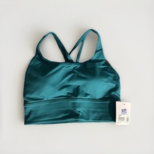 Lululemon Size 4 Energy Longline Sports Bra Green Satin