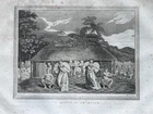 1817 Women Dancing In Tahiti Original Antique Print Over 200 Years Old