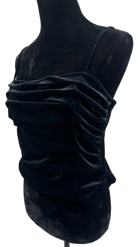 Jessica McClintock Millennium 2000 Mujer Corsé Bustier Talla 14 Terciopelo Negro Foto 3 de 4