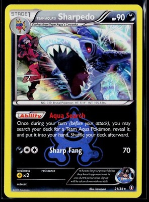 Pokémon TCG Team Aqua's Sharpedo 21/34 Holo Double Crisis 2015- NM
