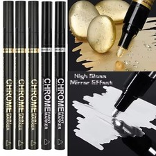 Chrome Mirror Marker Pen Waterproof Paint for Glass Ceramic Rock Plastic UK
