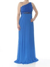 ADRIANNA PAPELL Womens Blue Full-Length Evening Empire Waist Dress 10