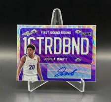 Auto #'d /25! Joshua Minott 2021-22 Leaf Metal 1STRDBND Purple Wave Auto 23/25
