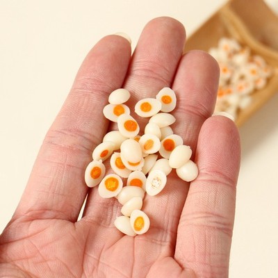 10pcs 1.5cm/0.9cm Simulated Mini Boiled Egg DIY Model Handmade Clay Accessories