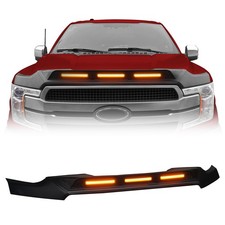 Hood Protector Stone Guard Bug Deflector Amber Lights For Ford F-150 2015-2020