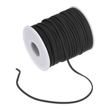 Faux Suede Leather Cord, 50 Yards 2.6mm Flat Suede Leather Lace Black