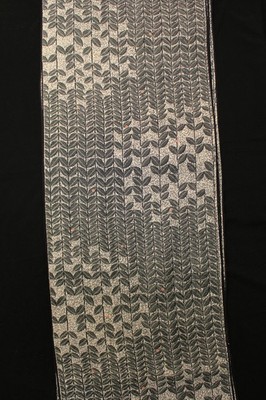 f-576 vintage rinzu silk kimono fabric - leaf branch- 15'' x 41''