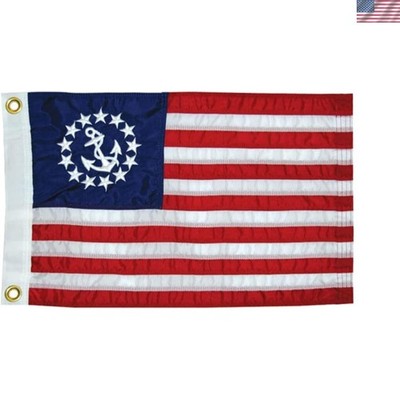 Compact 12x18 Inch Yacht Ensign Flag - Perfect for Boats and Patriotic Display