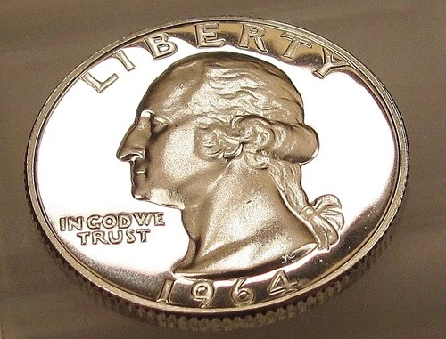 1964 Choice / Gem Proof CAMEO Quarter 90%  Blazing Mirrored Surfaces #1118 ~ 13