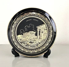 Vintage Greek Parthenon Acropolis Souvenir Plate 24K Gold Hand Made in Greece