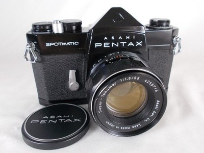Pentax SP Spotmatic Film Camera Super Takumar 55mm f1.8 Tested Exc+5 from Japan