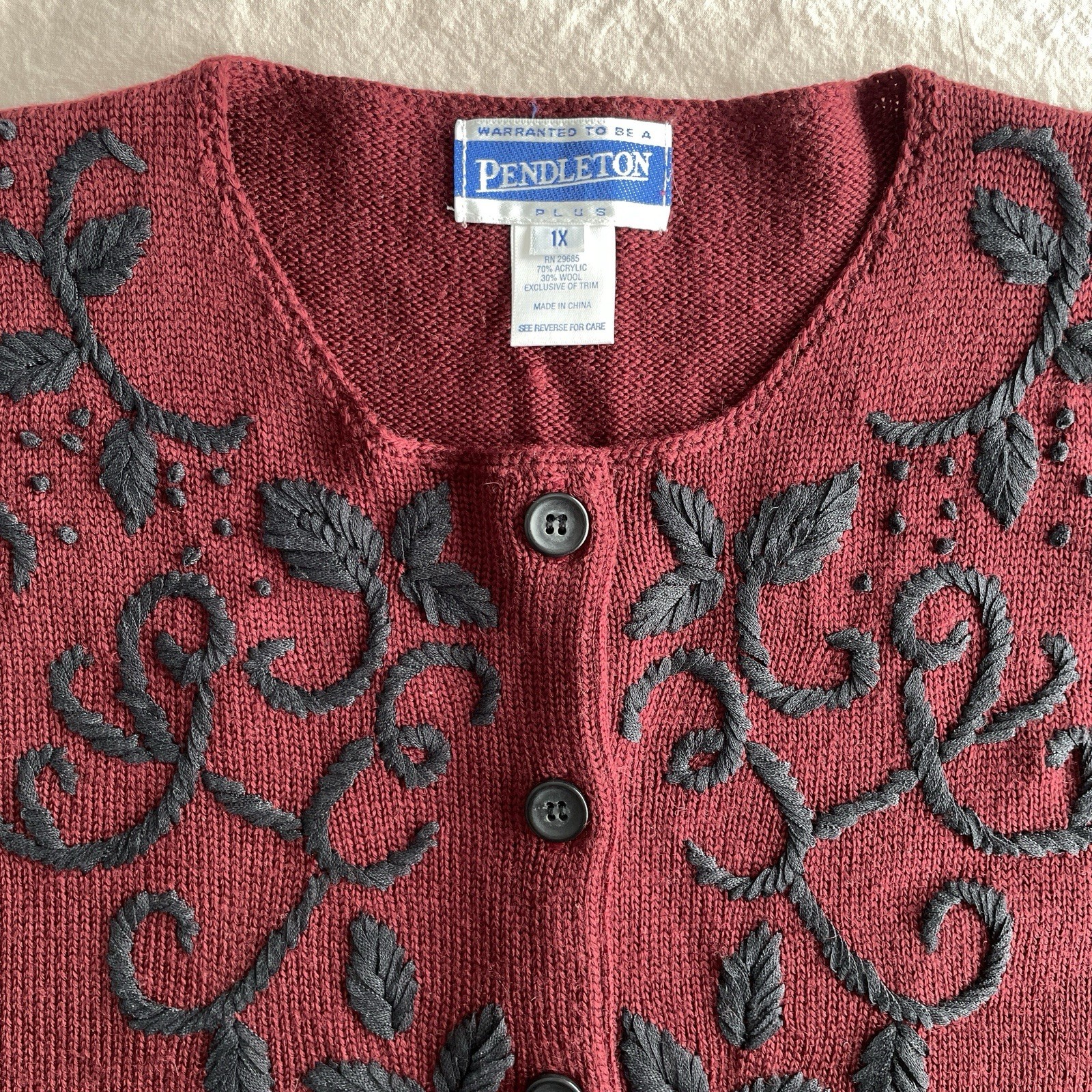 Pendleton Women's Vest 1X Embordered Knit Cardiga… - image 2