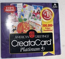 American Greetings CreataCard Platinum 4 PC 3 CDs W/User  s Guide.Greeting. AB