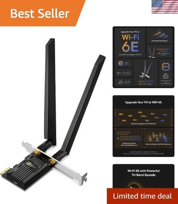 Intel AX210 WiFi 6E PCIe Adapter - Next-Gen Connectivity for Windows 10/11