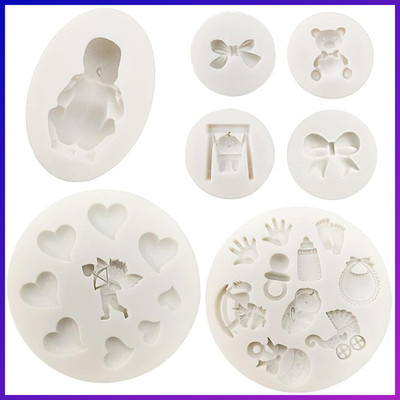 Fondant Silikonformen 3D Baby Thema Zucker Dekoration für Kuchen und Cupcakes