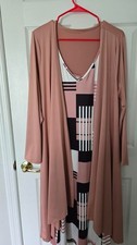Two Piece Dress Set Pink Asymmetric Design
