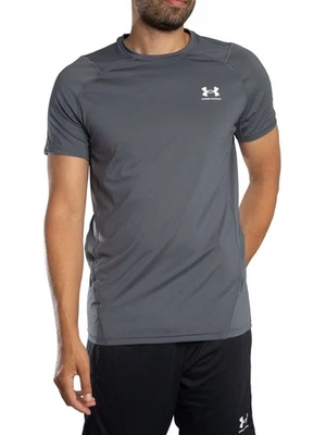 Under Armour Herren HeatGear Tailliertes Kurzarm-T-Shirt, Grau - Bild 1 von 4