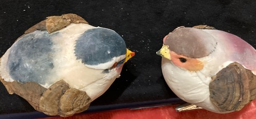 Beflockte Singvögel Christbaum Clip On Ornamente Vintage 2er Set - Bild 3 von 8