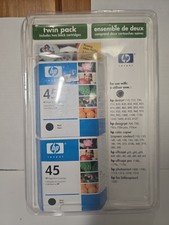 HP Black Noire Ink Print Cartridge 45 Twin 2-Pack New Sealed Exp 2005