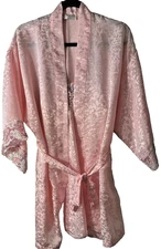 Vintage Val Mode Pink Lingerie Peignoir Robe & Nightgown Set Med Romantic Sexy