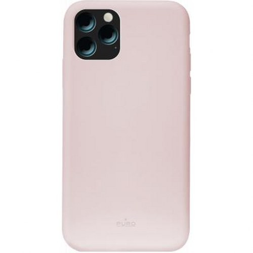 Coque iPhone 11 Pro PURO Icon rose en silicone liquide anti-choc