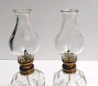 Glass Oil Lamp 7" Tall Small Lantern Vintage VTG With Wick Set Of 2 — photo 8