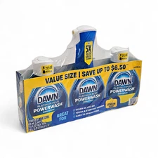 Dawn Platinum Plus Powerwash Dish Spray Bottle Kit Lemon + 2 21.5oz Refills