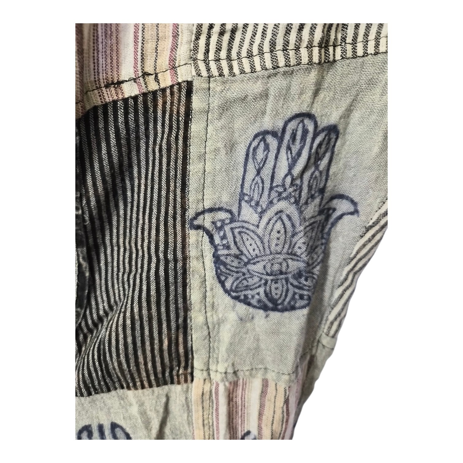 Rising International Hand Painted Patchwork Pants… - image 3