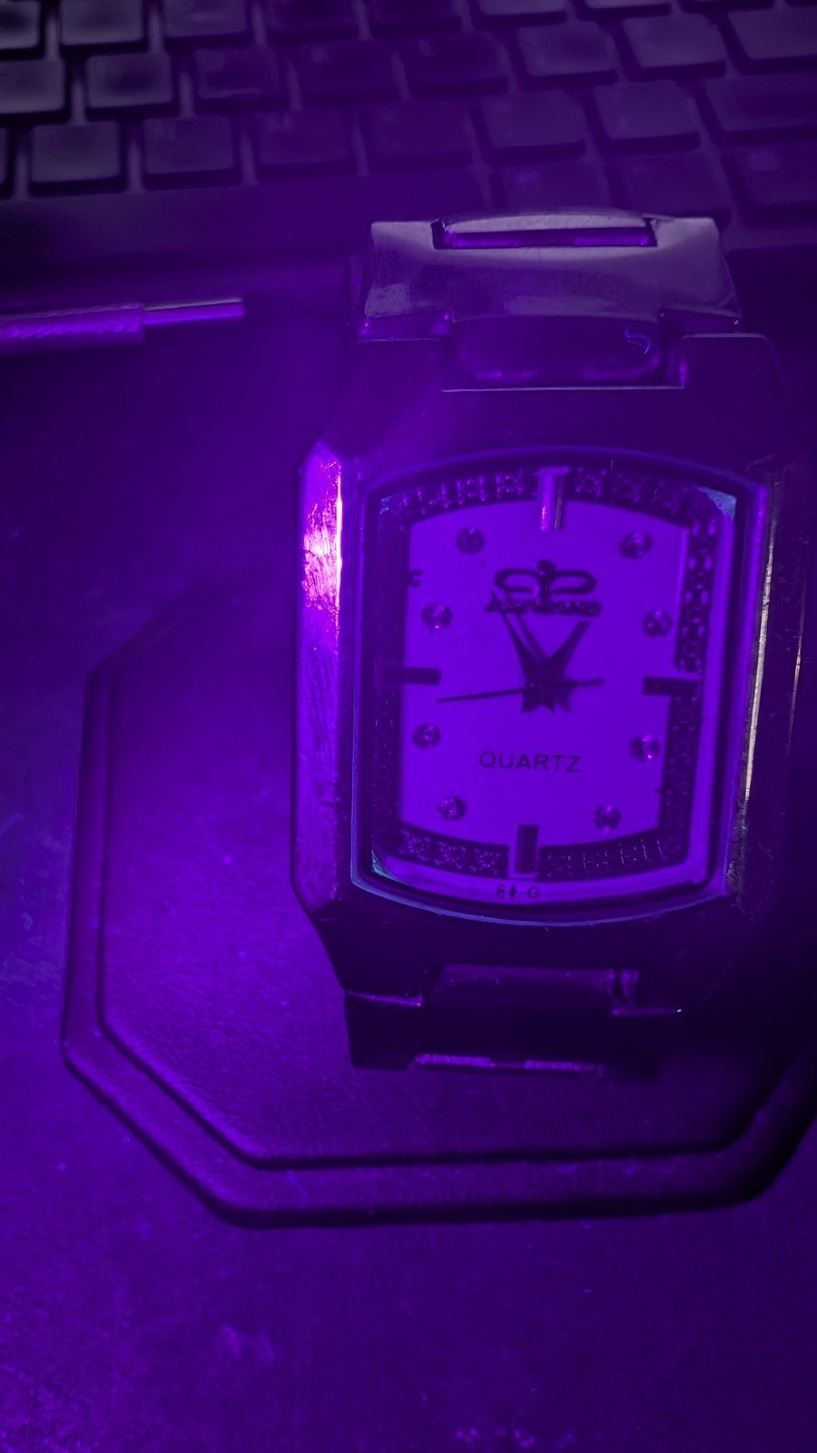 Geneva Quartz Rectangular Silver Tone Watch Cryst… - image 7