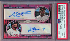 2022 Topps Chrome Sonic RAFAEL DEVERS/BOGAERTS Dual Auto Red /5 Red Sox PSA 9