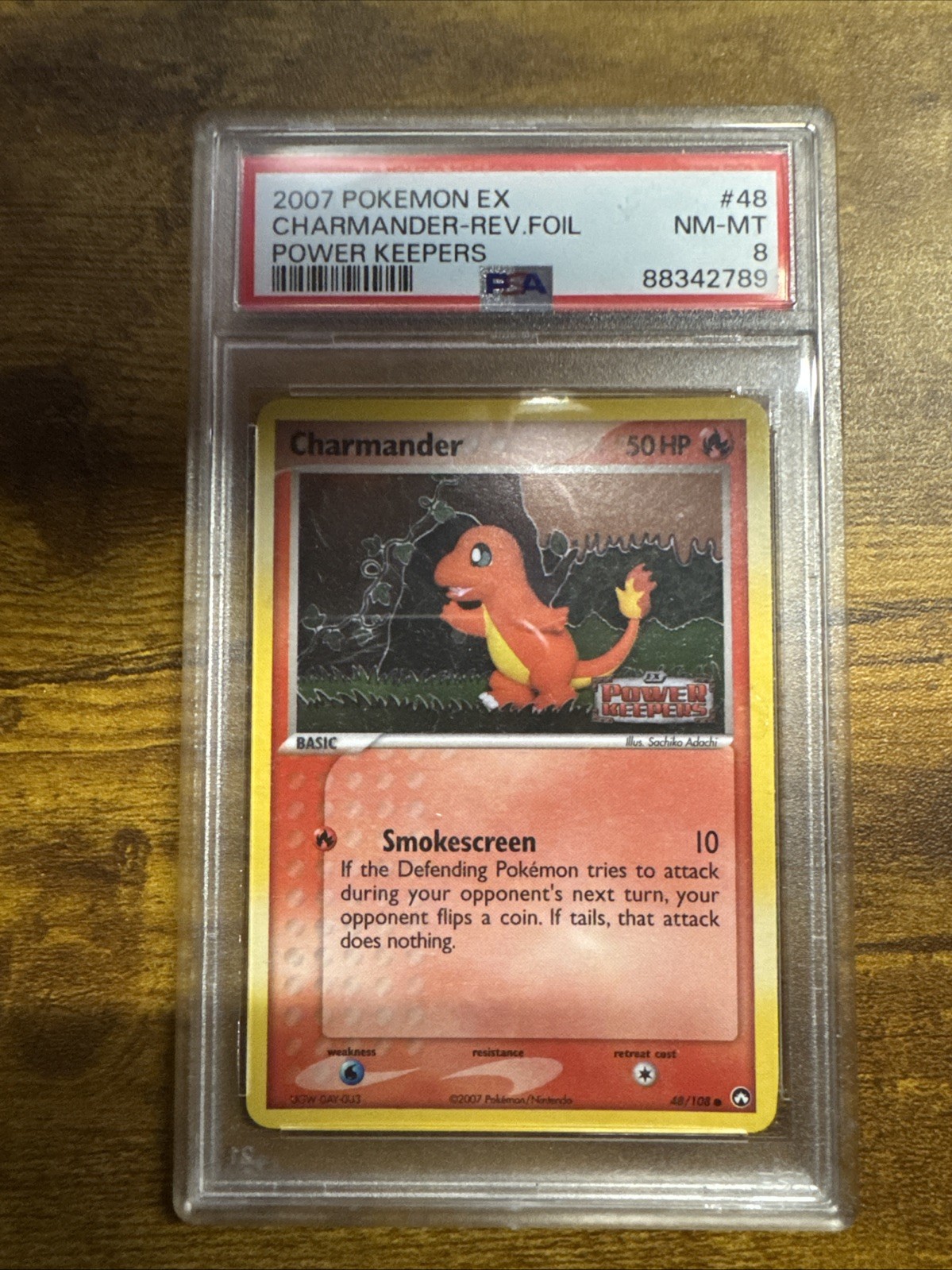 2007 POKEMON EX POWER KEEPERS #48 CHARMANDER-REVERSE FOIL PSA 8