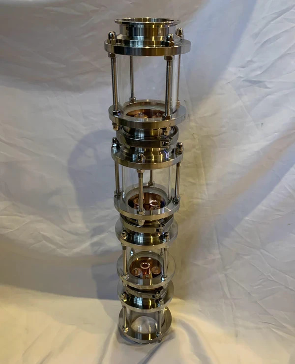 3 inch / 4 inch 4 Plate Glass Distillation Column Sections