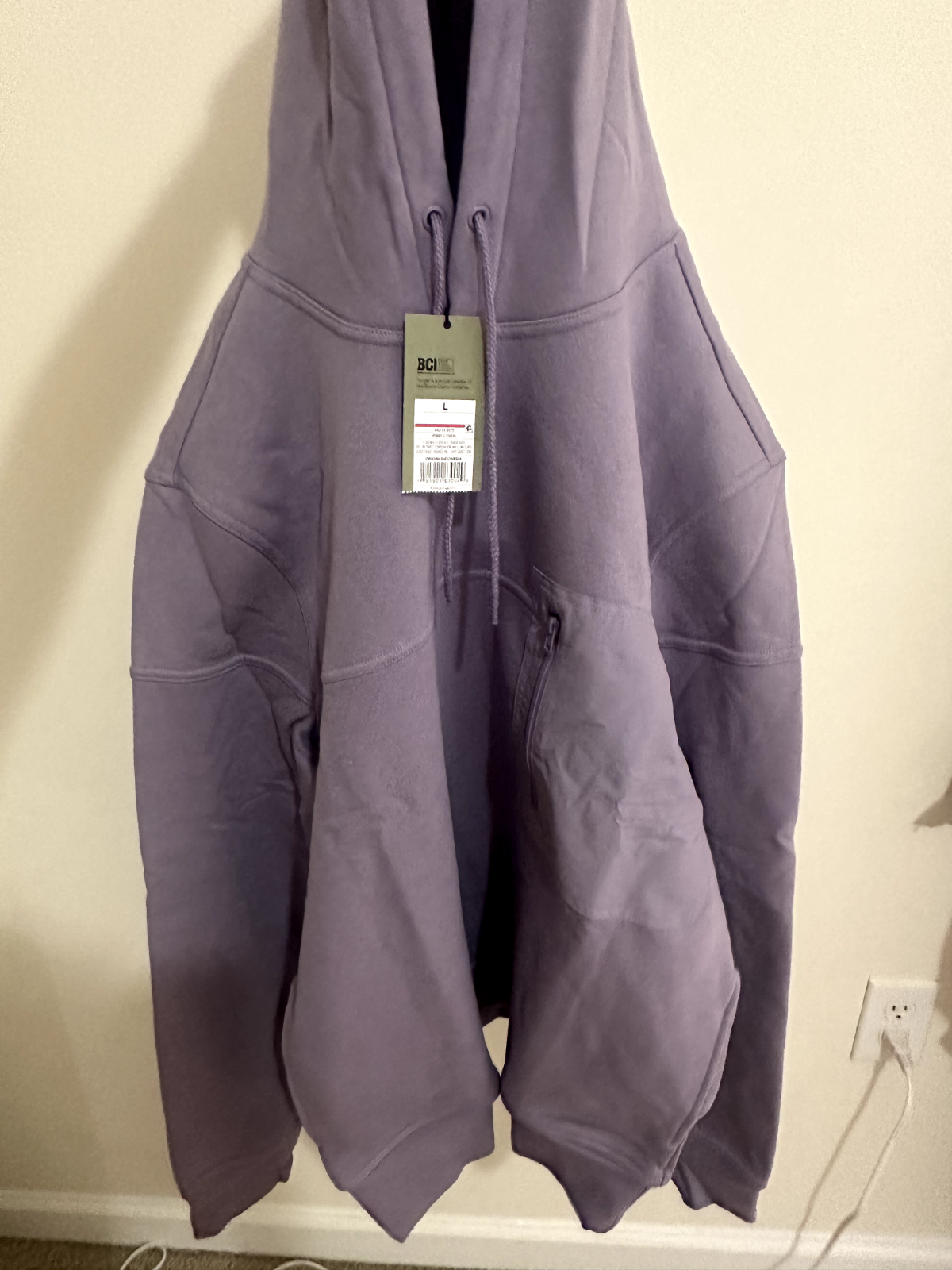 Goodfellow & Co Men's Purple Hooded Pullover Sweatshirt Size L-image