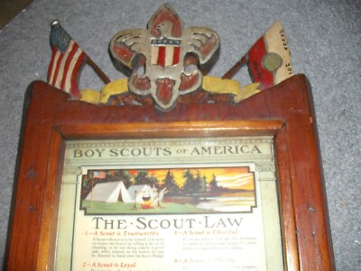 Rare BSA Boy Scouts of America one of a kind Brooklyn NY Troop 201 wood Frame