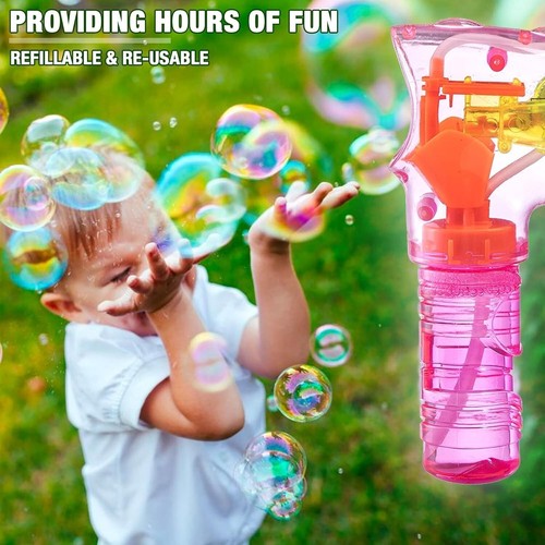 Light-Up Auto Bubble Gun for Kids Easy-to-Use with 2 Bubble Refills, No Battery - Picture 13 of 13