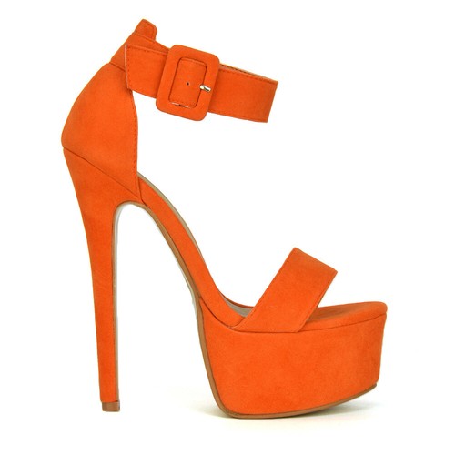 Para mujer Correa al tobillo Punta Abierta Damas Stiletto Tacón Alto Plataforma Zapatos de Fiesta Talla - Imagen 35 de 67