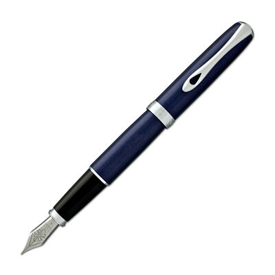 Diplomat Excellence A2 Fountain Pen - Midnight Blue w/ Chrome Trim - Extra Fine