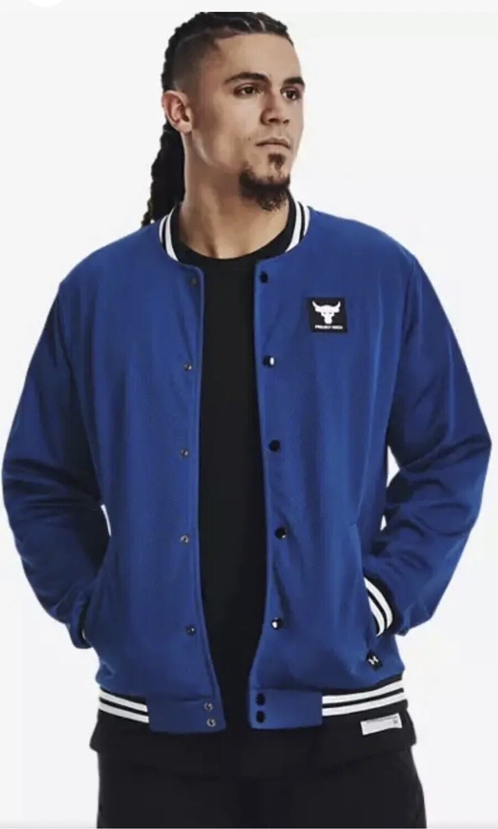 Under Armour Project Rock Mesh Varsity Jacket Coat 2023 Blue Under Armour Project Rock Mesh Varsity Jacket Coat 2023 Blue