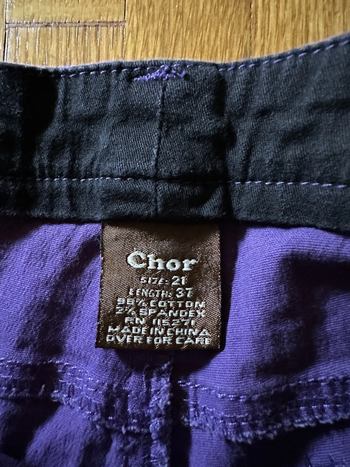 Pantalones de mezclilla Y2K Chor de tiro bajo púrpura pata de gallo, talla 21 Foto 4 de 4