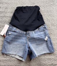 Isabel Maternity Women's Size 4 Over Belly Midi Maternity Jean Shorts