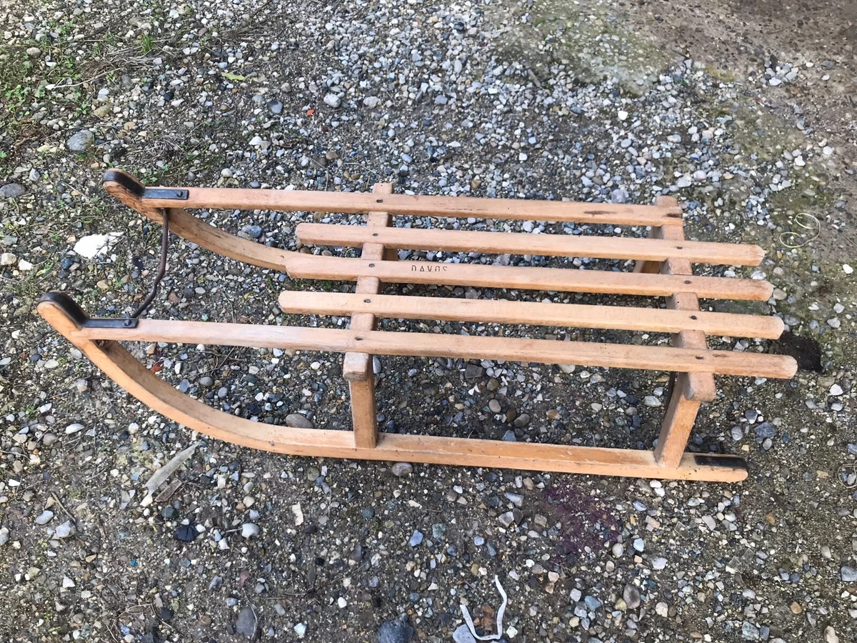 Luge Ancienne En Bois – Sport D'hiver Glisse Vintage